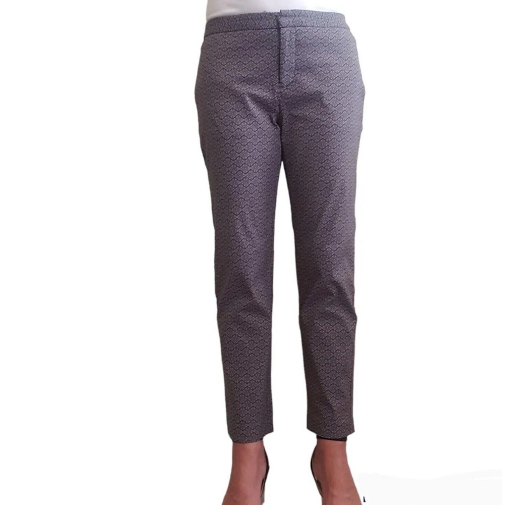 Mario Serrani Italy Pants Women Comfort Stretch Slim Fit Cropped Printed Sz 6